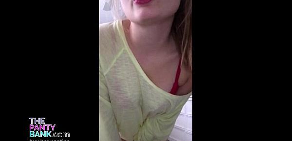  High School 18yo Blonde Strips And Talks Dirty While Playing With Her Tight Pussy | The Panty Bank